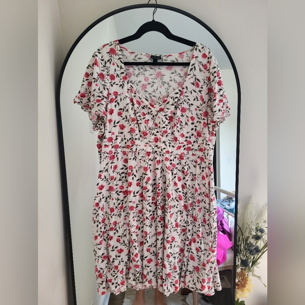 Torrid Floral Shirred Sweetheart Dress